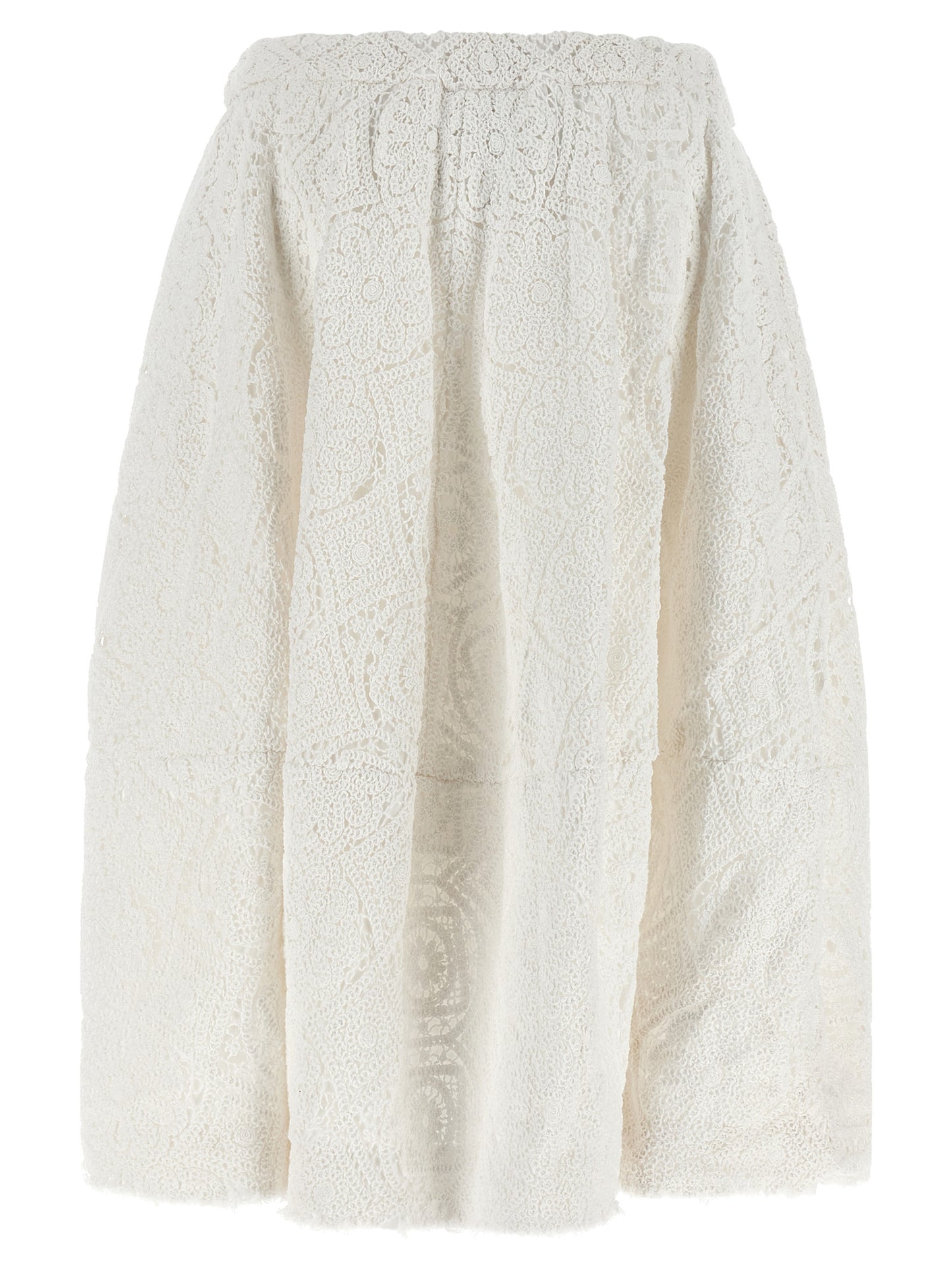 Skirt by Comme Des Garçons for women in cotton white features an tailored silhouette, artfully capturing the essence of Women's Flared Cotton Skirt in a sophisticated midi.