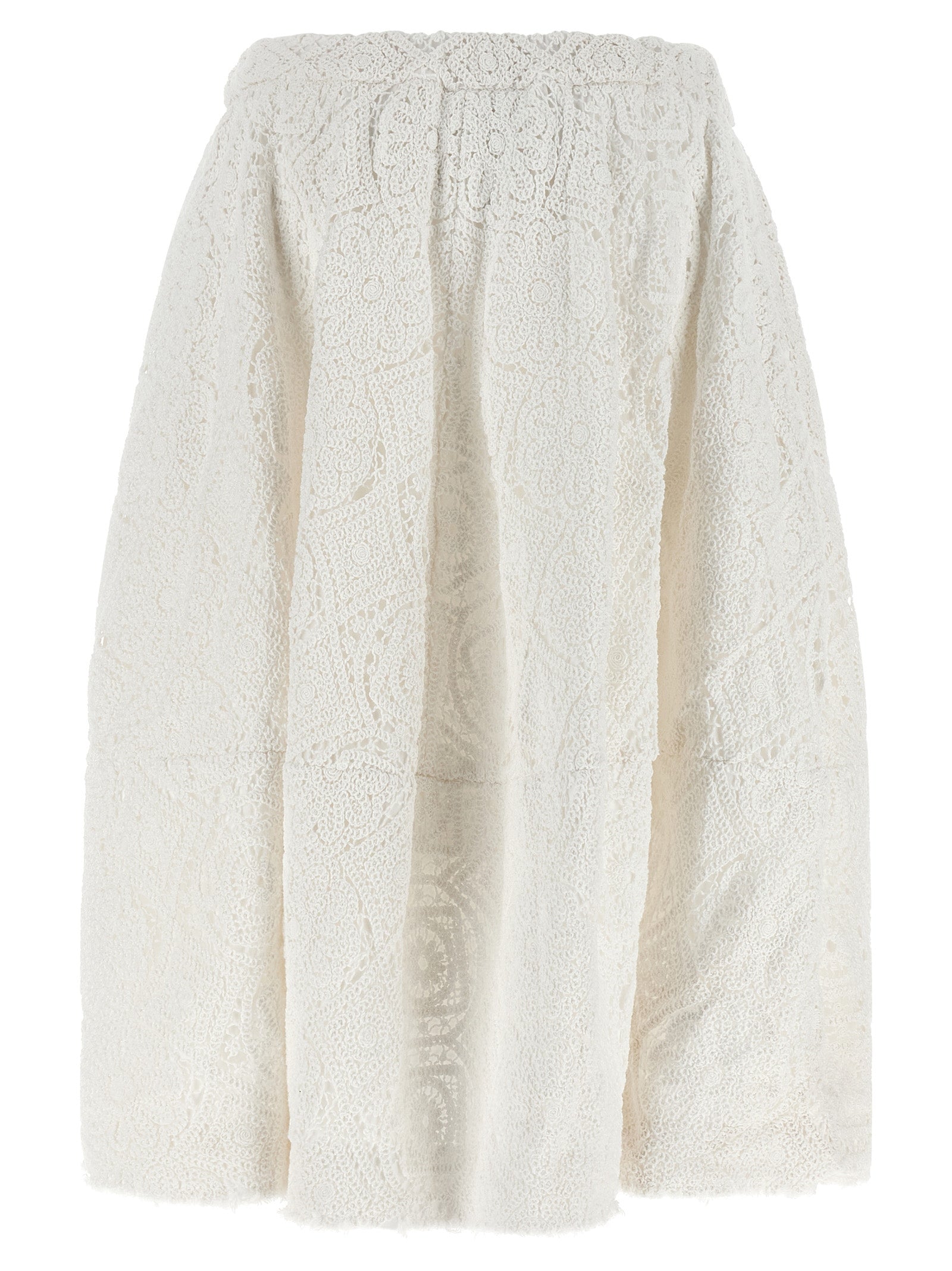 Skirt by Comme Des Garçons for women in cotton white features an tailored silhouette, artfully capturing the essence of Women's Flared Cotton Skirt in a sophisticated midi.