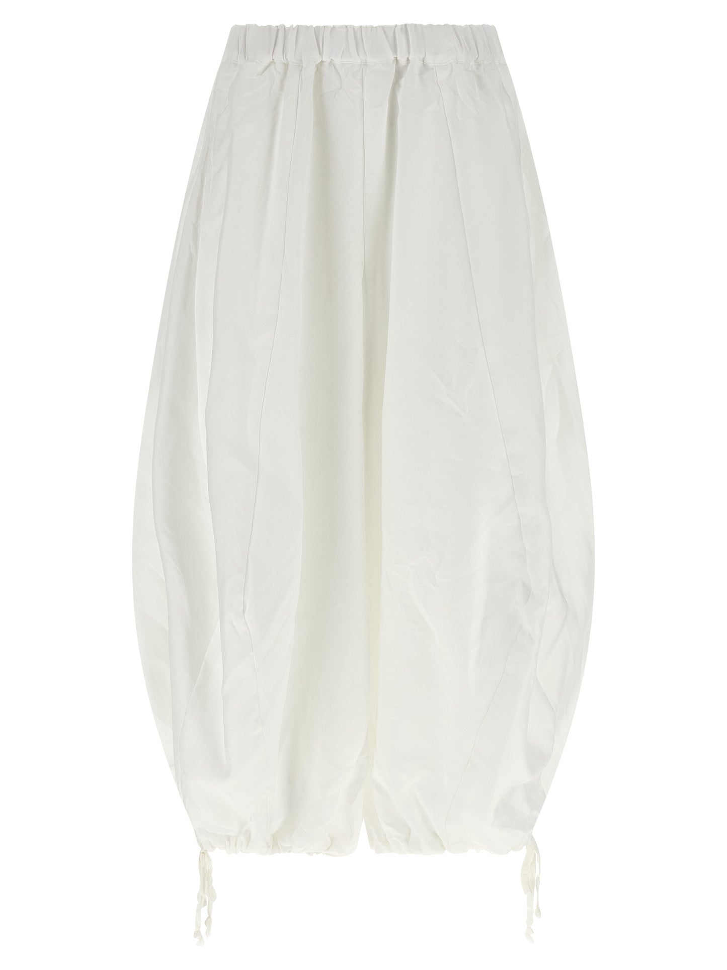 Comme Des Garçons Women's Wide Polyester Twill Casual Pants - White