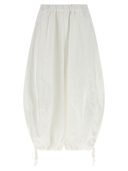 Comme Des Garçons Women's Wide Polyester Twill Casual Pants - White