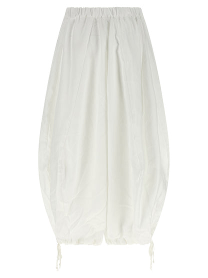 Comme Des Garçons Women's Wide Polyester Twill Casual Pants - White