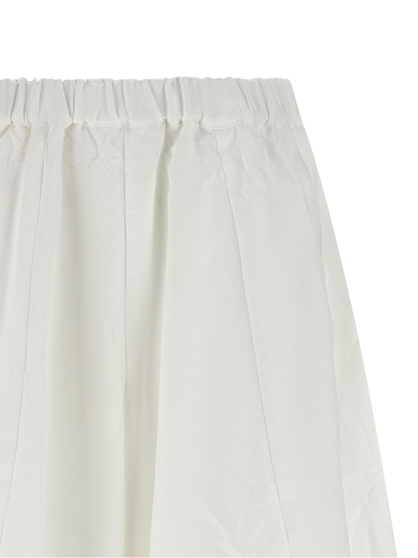Comme Des Garçons Women's Wide Polyester Twill Casual Pants - White