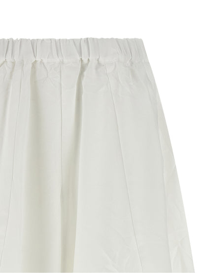 Comme Des Garçons Women's Wide Polyester Twill Casual Pants - White