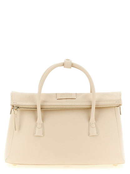 East West Handbag by Maison Margiela for women in viscose goat leather & fur multicolor, pink & signature features a signature silhouette, showcasing a secure zipper and signature with versatile shoulder-strap, adjustable-strap & handle for a sophisticated look.