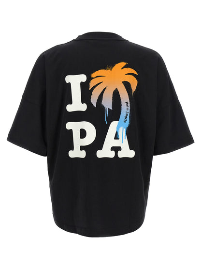 T-Shirt by Palm Angels for men in polyamide cotton black & print features an on trend silhouette, perfectly showcasing a on trend and crew neckline for an elevated aesthetic.