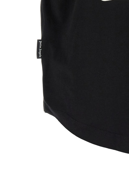 T-Shirt by Palm Angels for men in polyamide cotton black & print showcases a unassuming silhouette, artfully detailed with a refined and unassuming for a sophisticated, contemporary look.
