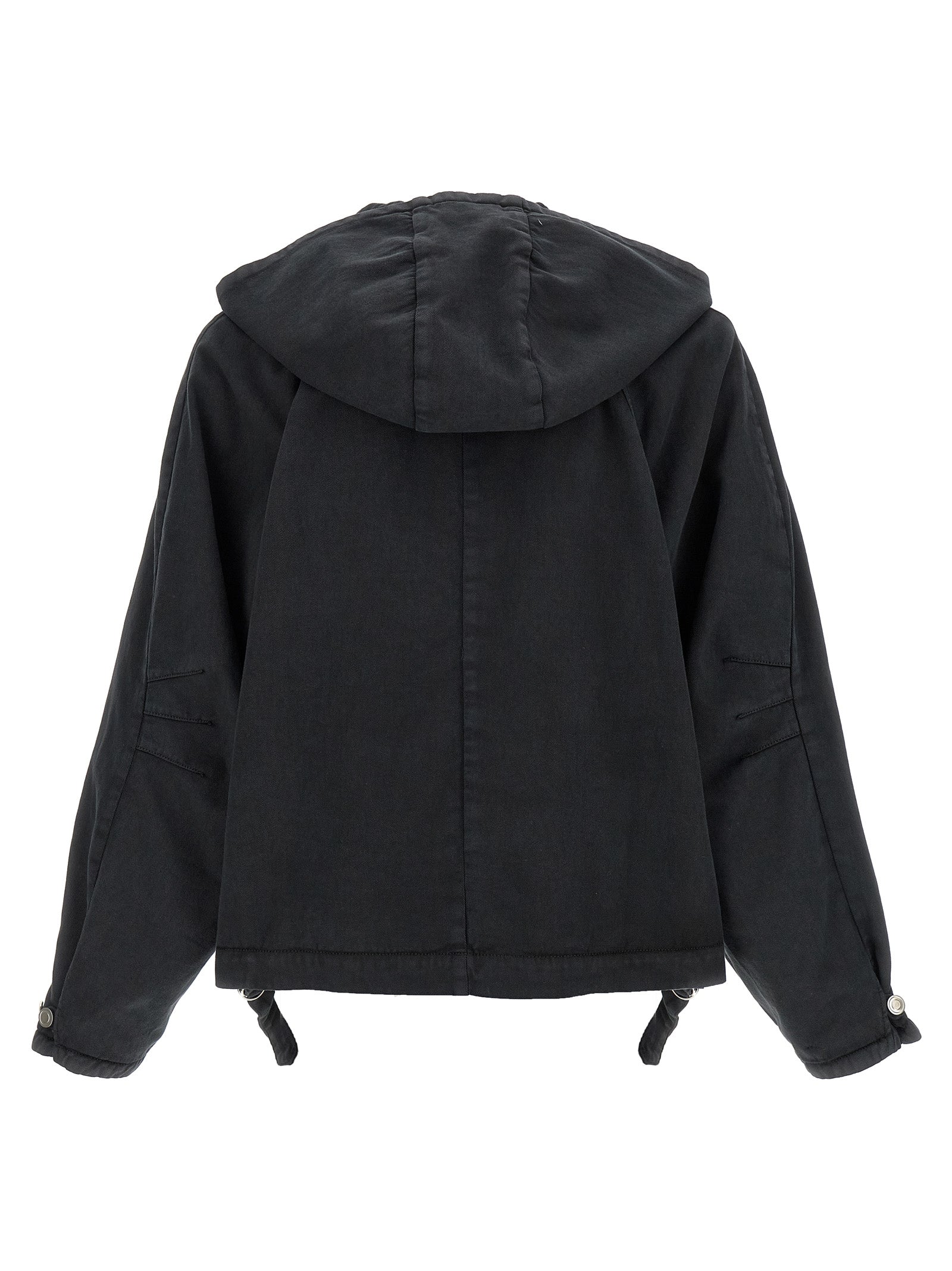 Hooded Windbreaker Jacket by Namacheko for men in cotton black features an stylish silhouette, showcasing a sophisticated hooded neckline and performance-driven pockets, hooded & windproof for a premium, stylish look.