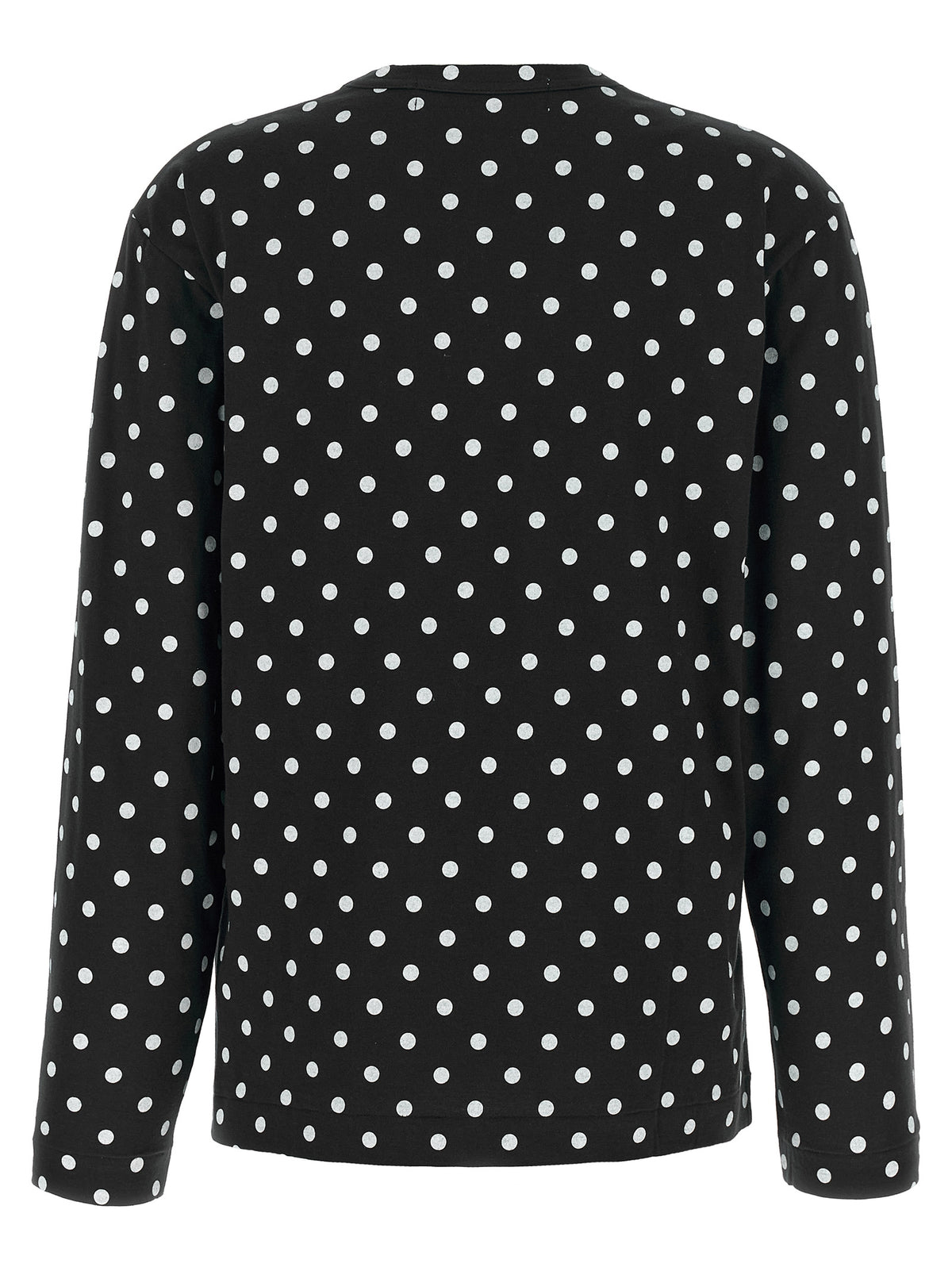 Comme Des Garçons Play Play Women's Long-Sleeve Crew Neck Cotton T-Shirt - Black Red Print