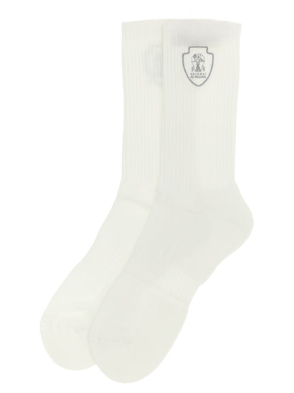 These Socks by Brunello Cucinelli for men in stretch polyamide cotton white present a utilitarian silhouette from the Men's Stretch Polyamide Cotton Socks collection, offering a utilitarian fit and refined aesthetic.