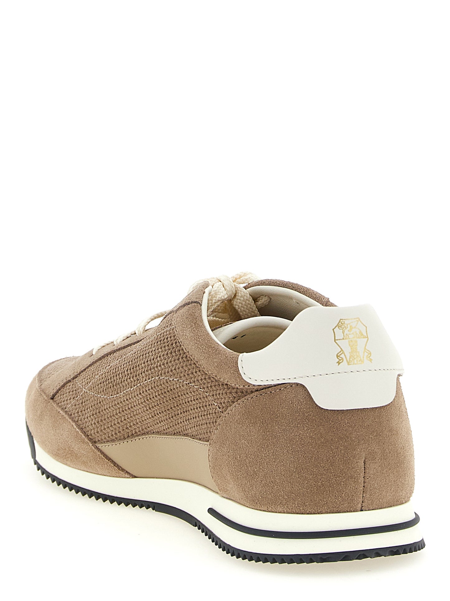 Sneakers by Brunello Cucinelli for men in bos taurus suede calfskin leather beige features a chic design, perfectly showcasing the chic low-top style of this Men's Low Top Bos Taurus Suede Calfskin Leather Sneakers.