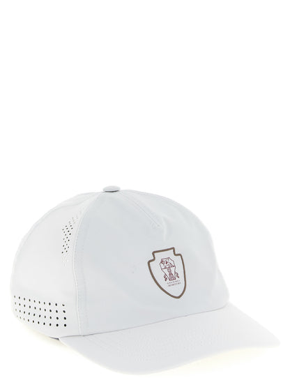 Baseball Cap by Brunello Cucinelli for men in stretch nylon white presents a tailored silhouette, perfectly capturing the essence of Stretch Nylon Baseball Cap with its tailored finish and superior craftsmanship.