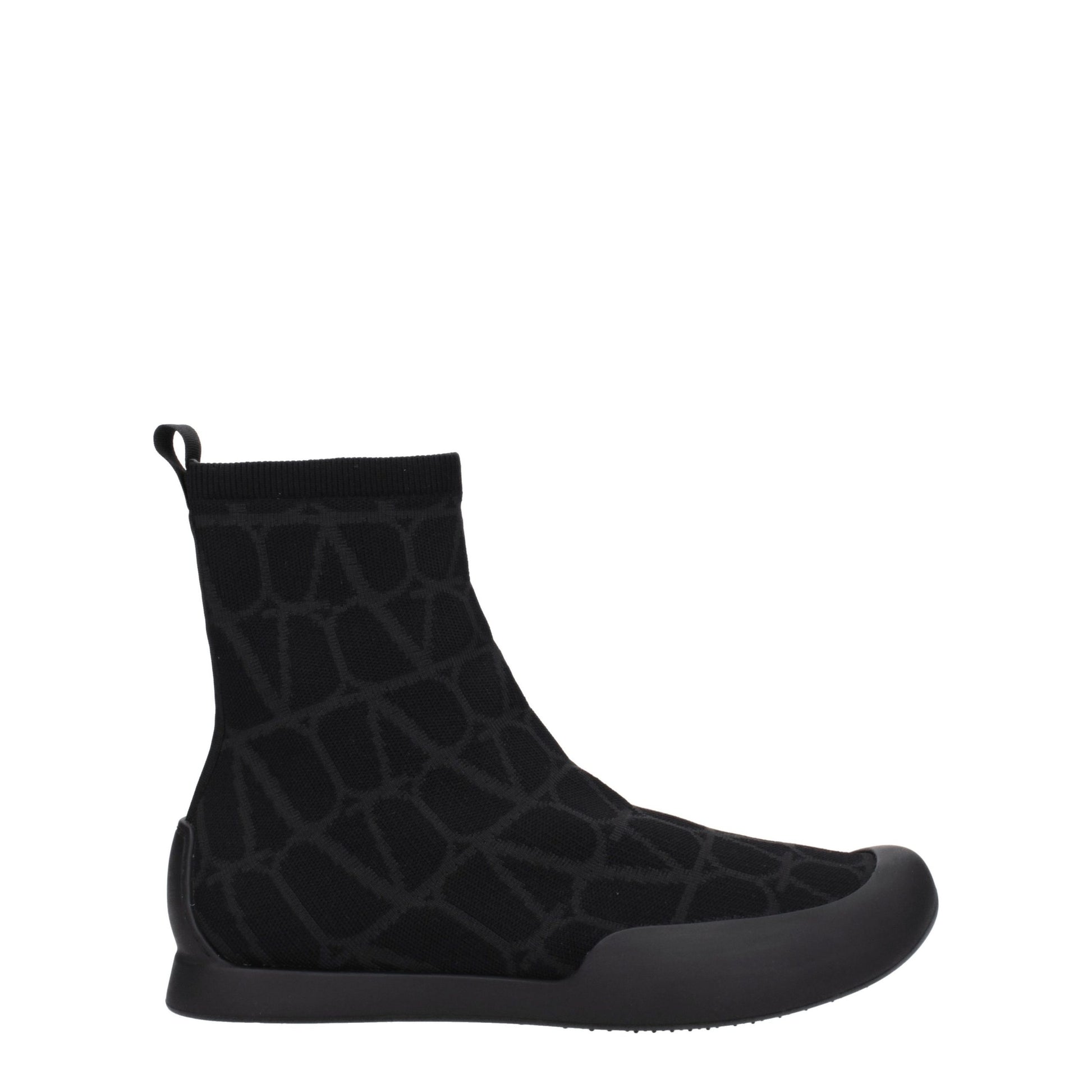 Sneakers by Valentino Garavani for men in rubber & fabric black features an timeless silhouette from the Men's High Top Rubber & Fabric Sneakers collection, showcasing a signature high-top style with an timeless finish.
