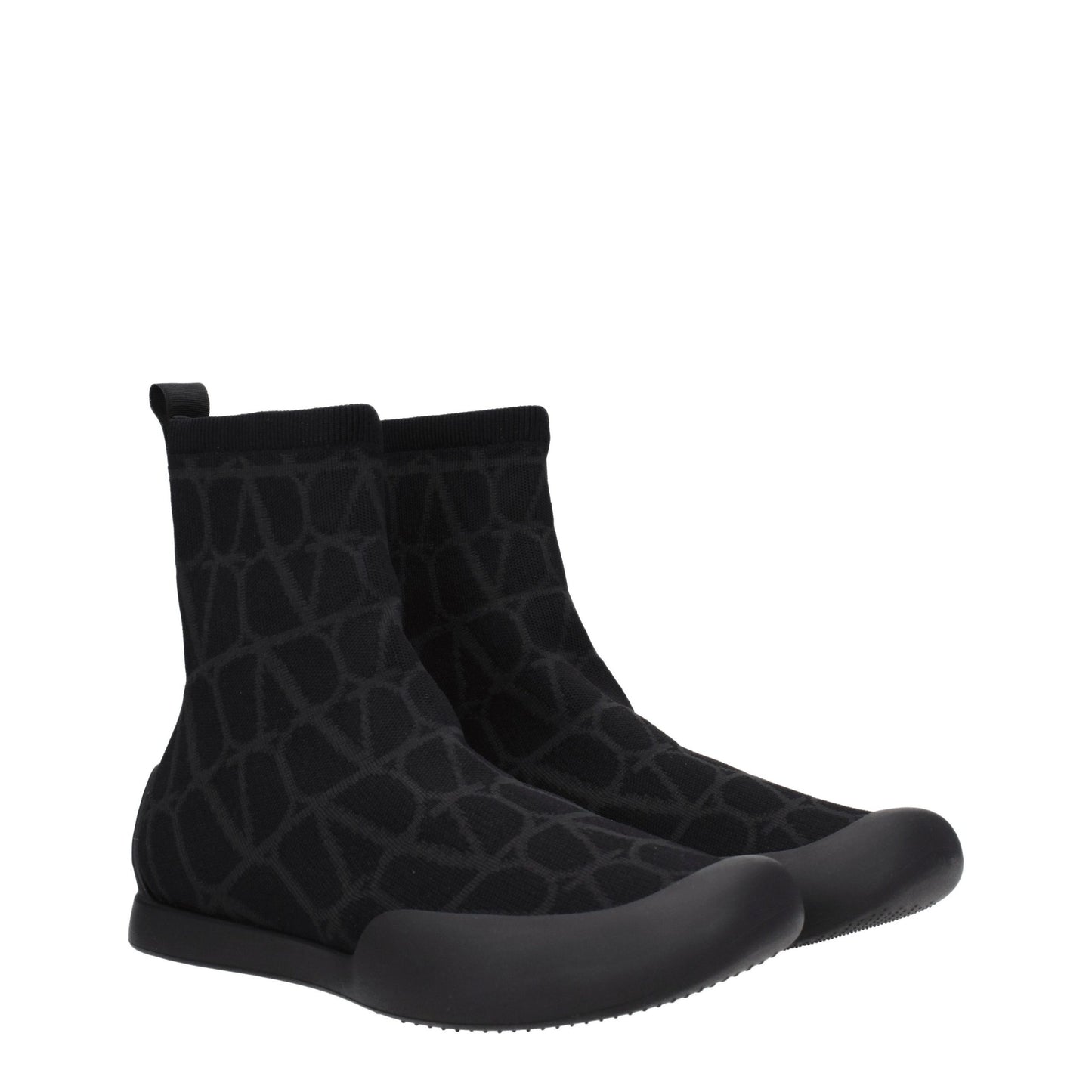 Sneakers by Valentino Garavani for men in rubber & fabric black features an versatile design from the Men's High Top Rubber & Fabric Sneakers collection, highlighting a versatile high-top style for a premium, high-fashion look.