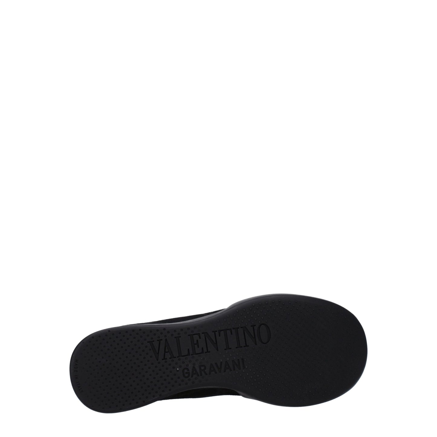 Sneakers by Valentino Garavani for men in rubber & fabric black presents a sumptuous silhouette, artfully capturing the essence of the Men's High Top Rubber & Fabric Sneakers with its sumptuous high-top style design.