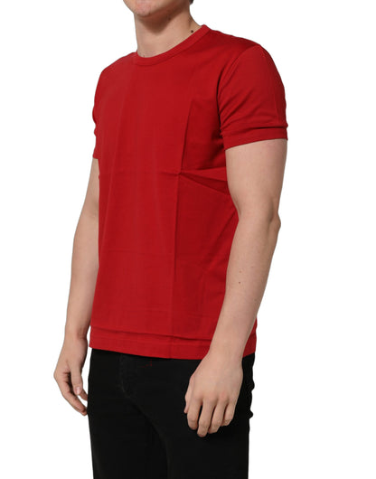 Dolce & Gabbana Men's Regular Fit Short-Sleeve Crew Neck Cotton T-Shirt - Red Print