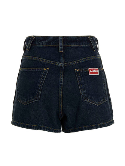 Kenzo Women's Cotton Denim Shorts - Blue