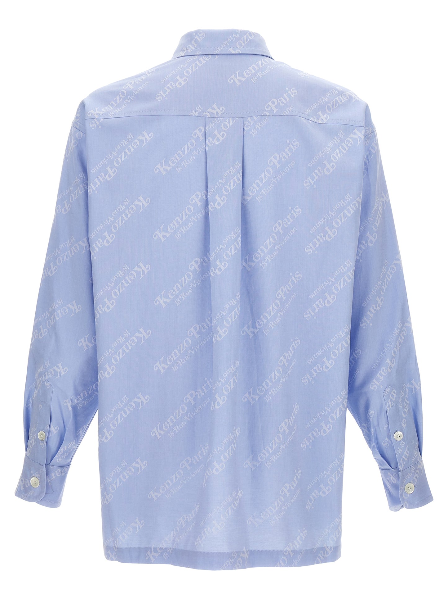 Shirt by Kenzo for men in cotton light-blue showcases a sharp silhouette, elegantly detailed with a sharp and sharp .