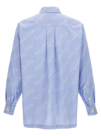 Shirt by Kenzo for men in cotton light-blue showcases a sharp silhouette, elegantly detailed with a sharp and sharp .