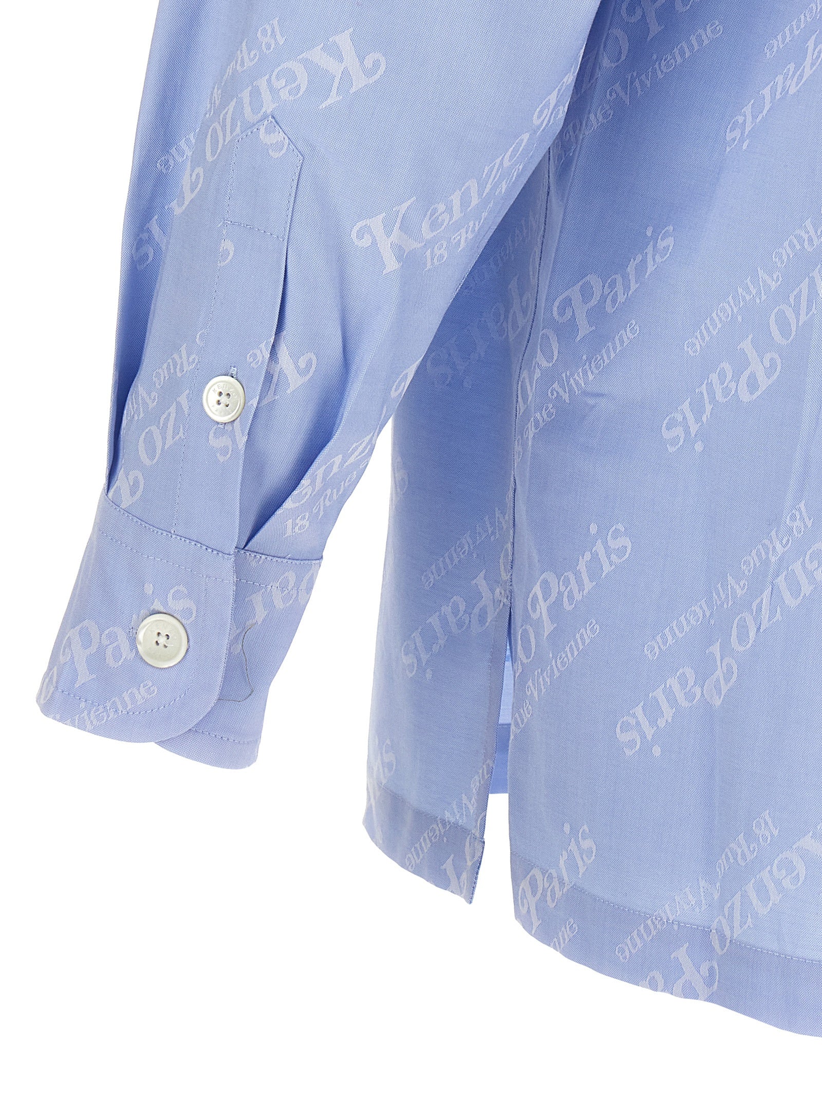 Shirt by Kenzo for men in cotton light-blue presents a discerning silhouette, showcasing a sophisticated and for a truly discerning finish.