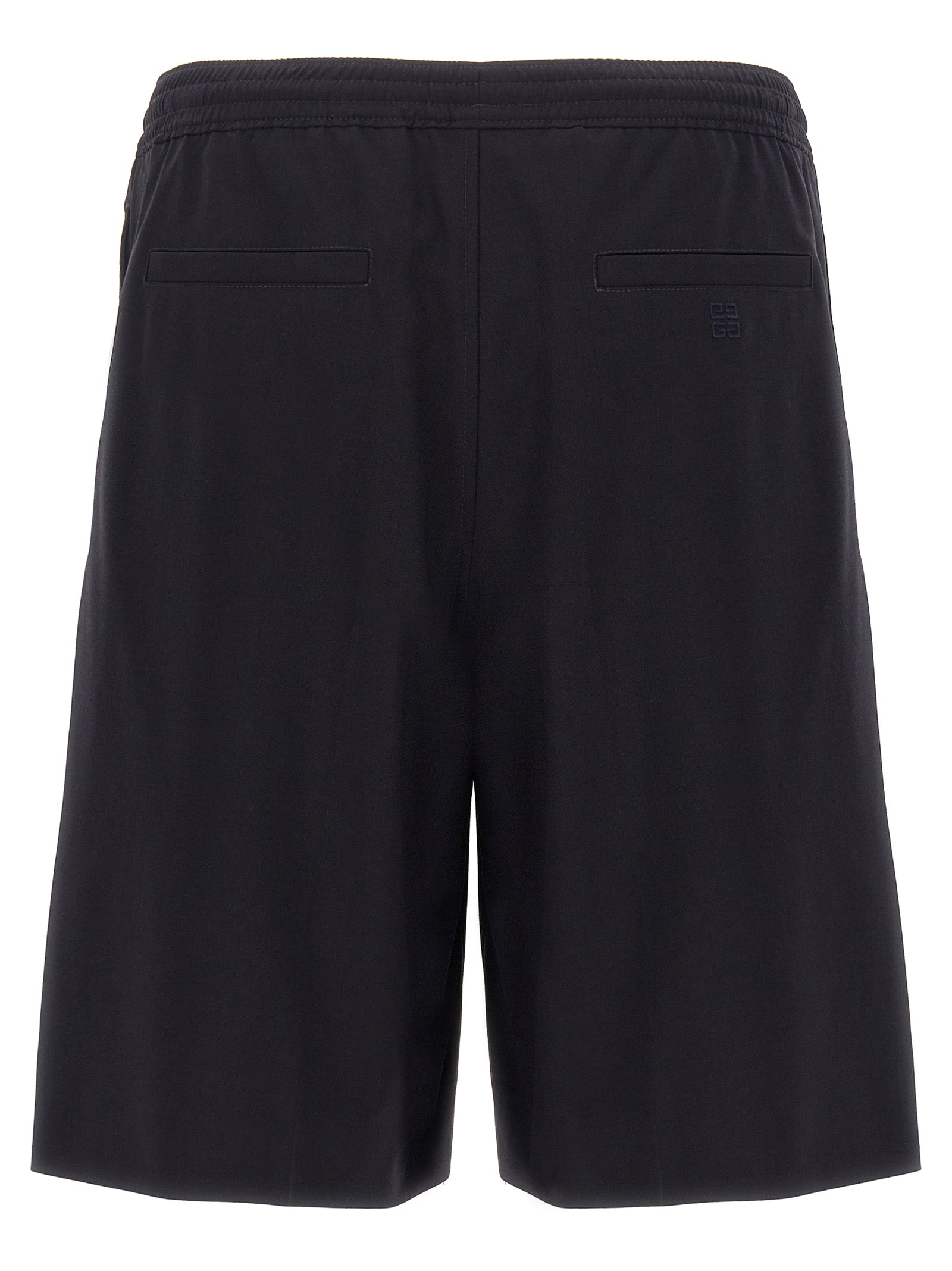 Bermuda Shorts by Givenchy for men in polyamide & wool blue features a sartorial silhouette, showcasing a sartorial and short with a sophisticated for a sartorial look.