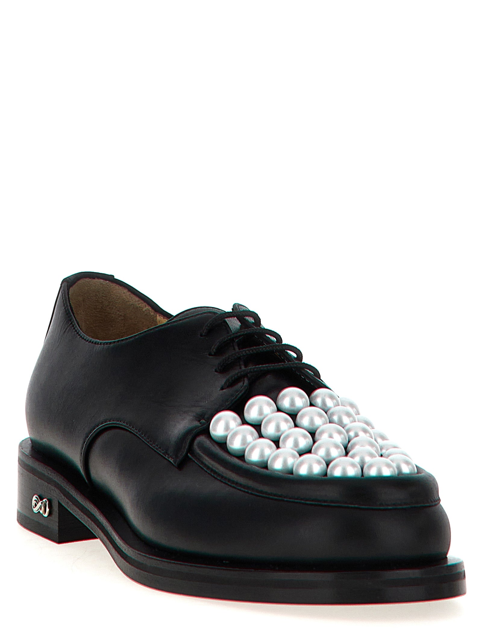 Lace-Up Shoes by MACH & MACH for unisex in calfskin leather bicolour, black & white features an ergonomic silhouette, perfectly showcasing Unisex Calfskin Leather Lace-Up Shoes with its distinct and elegant .