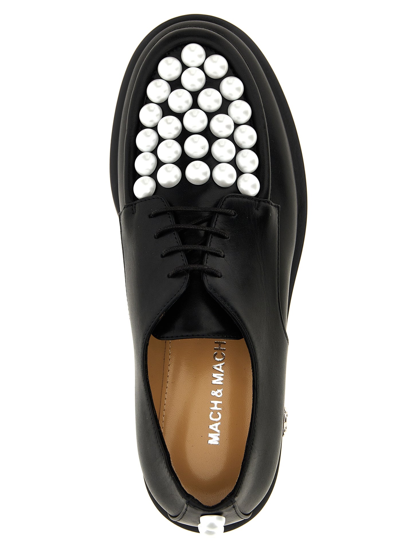 Lace-Up Shoes by MACH & MACH for unisex in calfskin leather bicolour, black & white features an dynamic silhouette from the Unisex Calfskin Leather Lace-Up Shoes collection, defined by a dynamic and for a dynamic look.