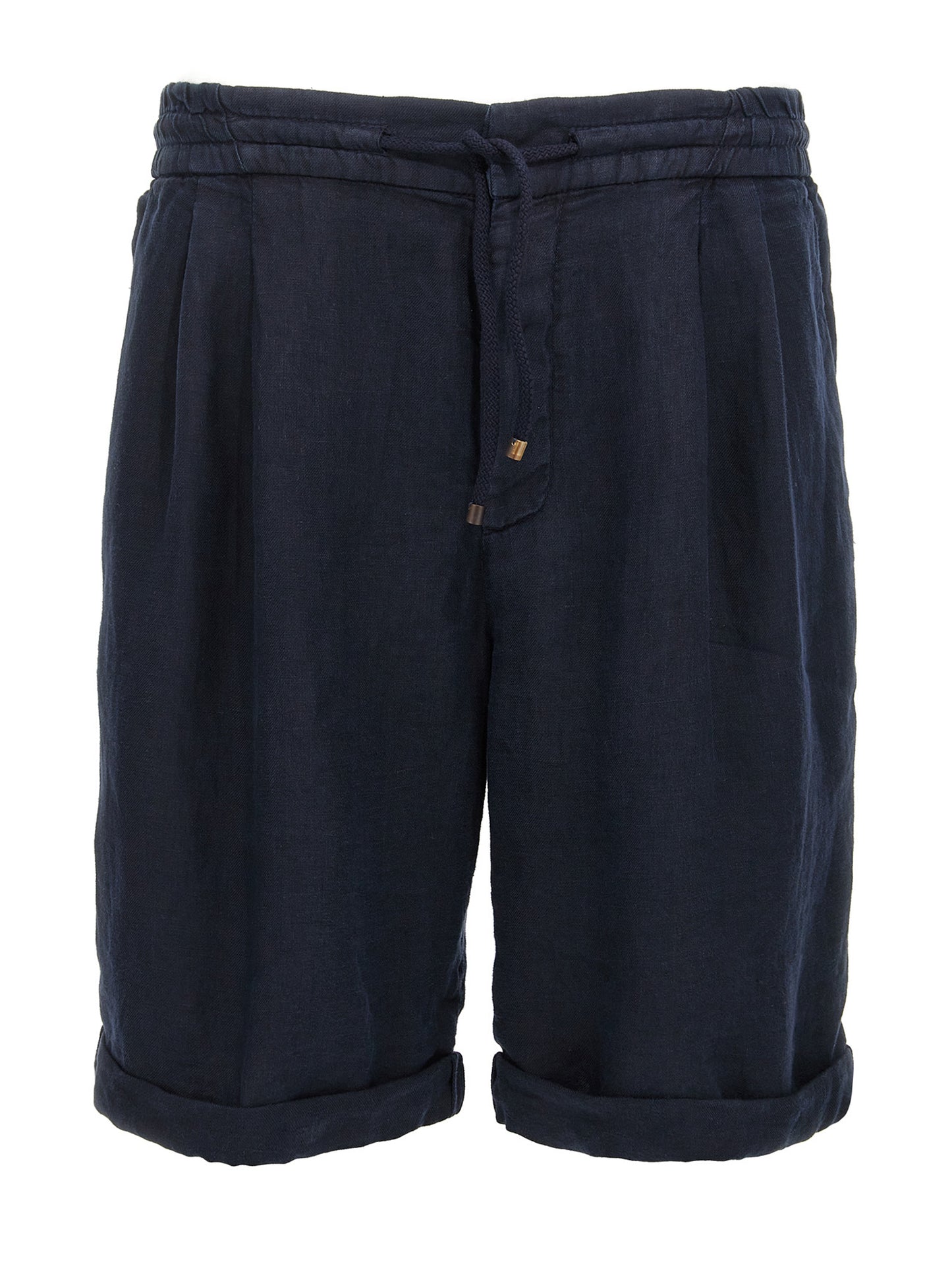 Brunello Cucinelli Men's Relaxed Fit Linen Bermuda Shorts - Blue