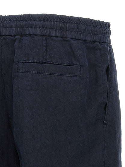 Brunello Cucinelli Men's Relaxed Fit Linen Bermuda Shorts - Blue