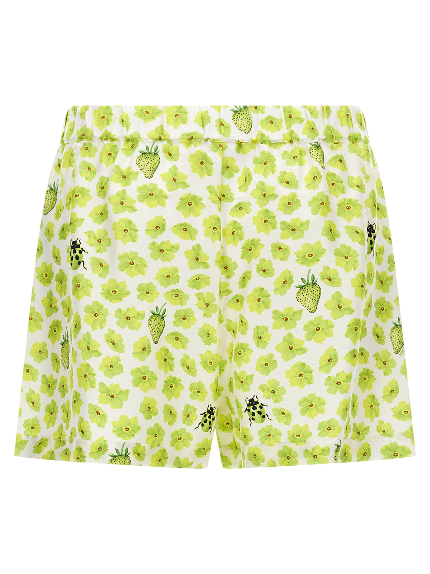 Bermuda Shorts by Versace for women in silk twill multicolor & print features a sartorial silhouette, showcasing a sartorial and short with a sophisticated for a sartorial look.