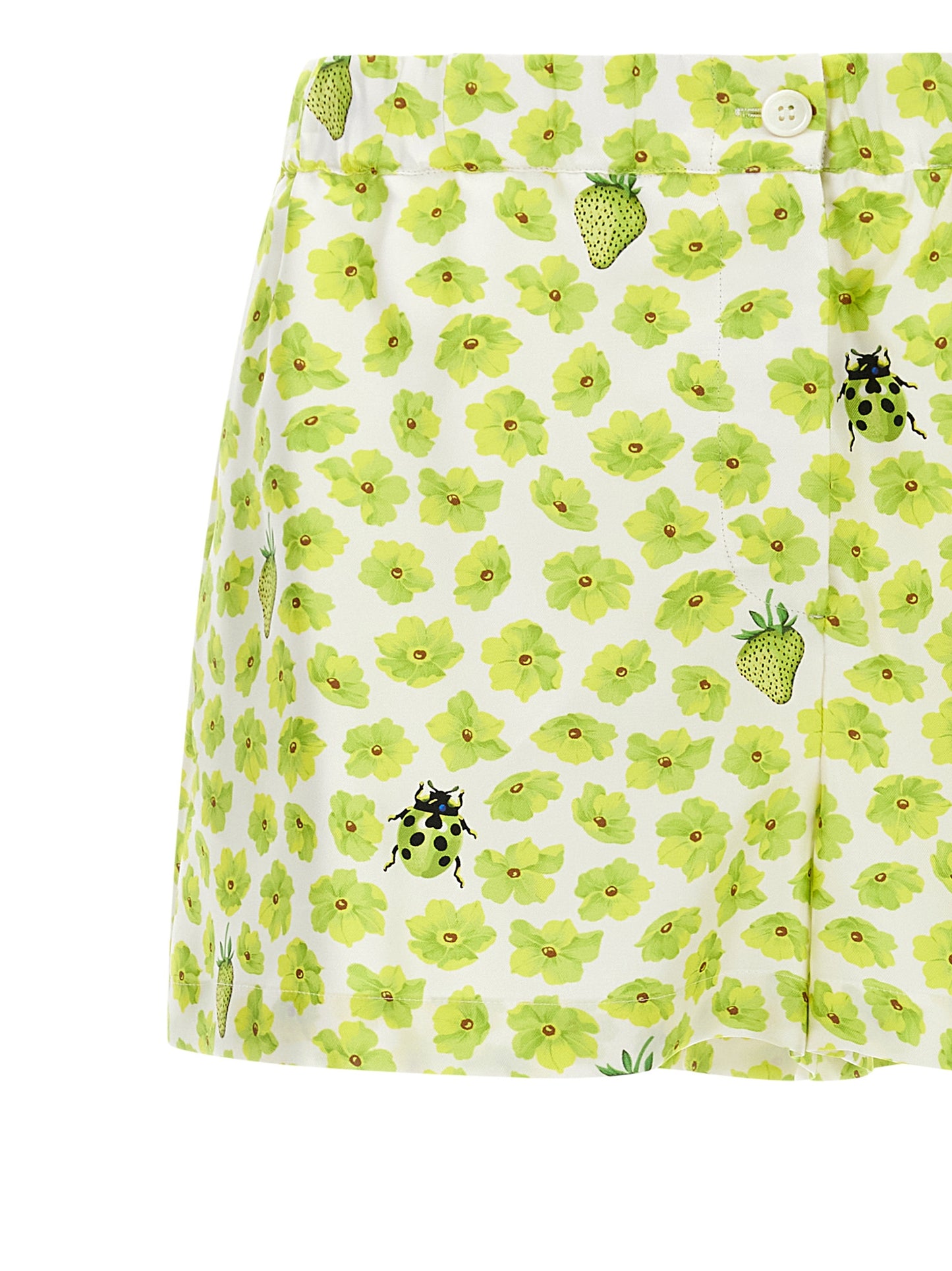 Bermuda Shorts by Versace for women in silk twill multicolor & print presents a sleek silhouette, featuring a sleek with a refined short and a sophisticated .