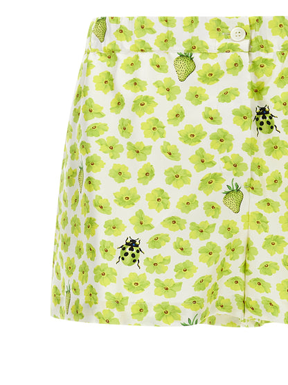 Bermuda Shorts by Versace for women in silk twill multicolor & print presents a sleek silhouette, featuring a sleek with a refined short and a sophisticated .