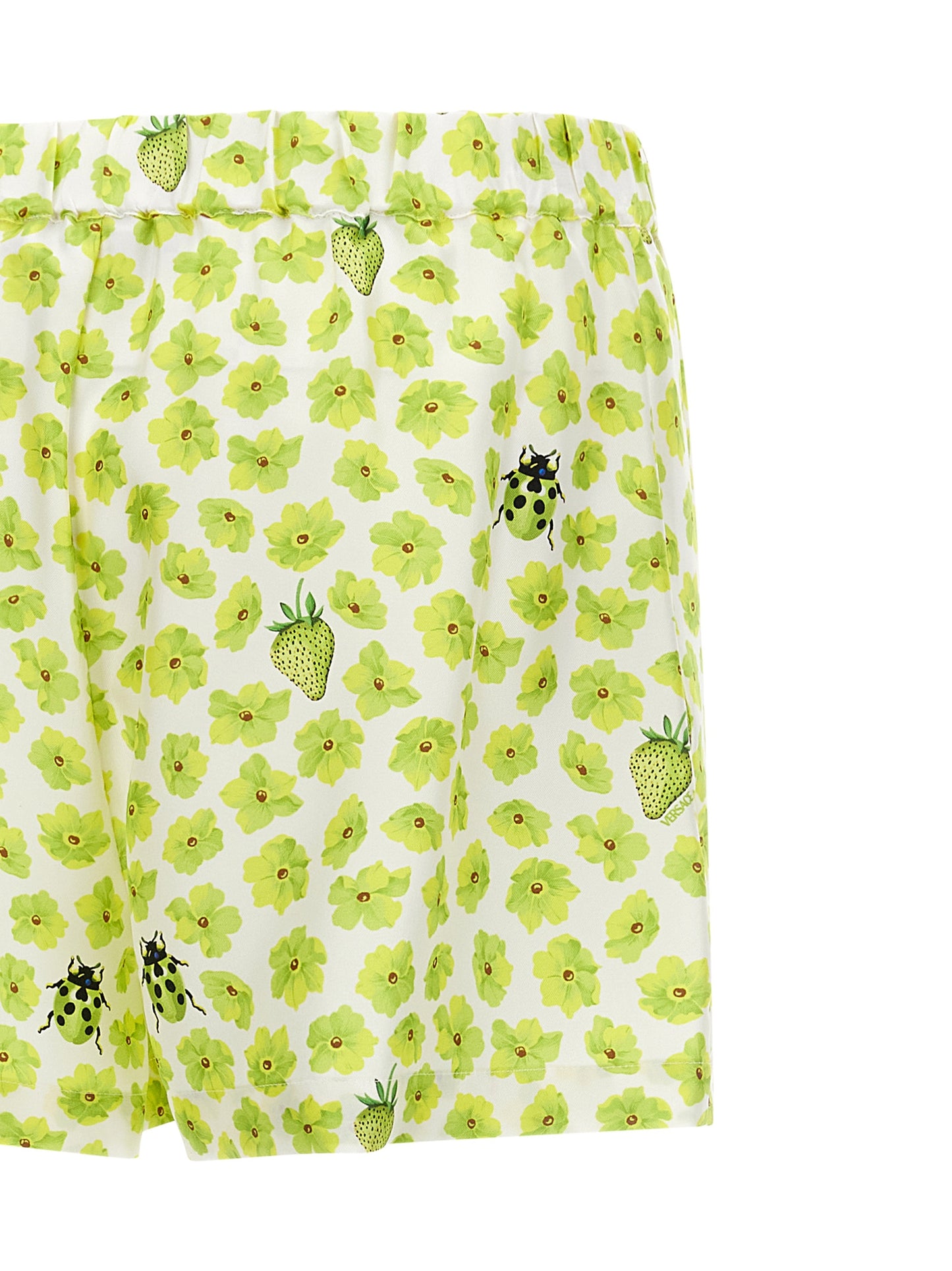 Bermuda Shorts by Versace for women in silk twill multicolor & print features an nuanced silhouette, showcasing a nuanced with a short cut and for a sophisticated, premium finish.