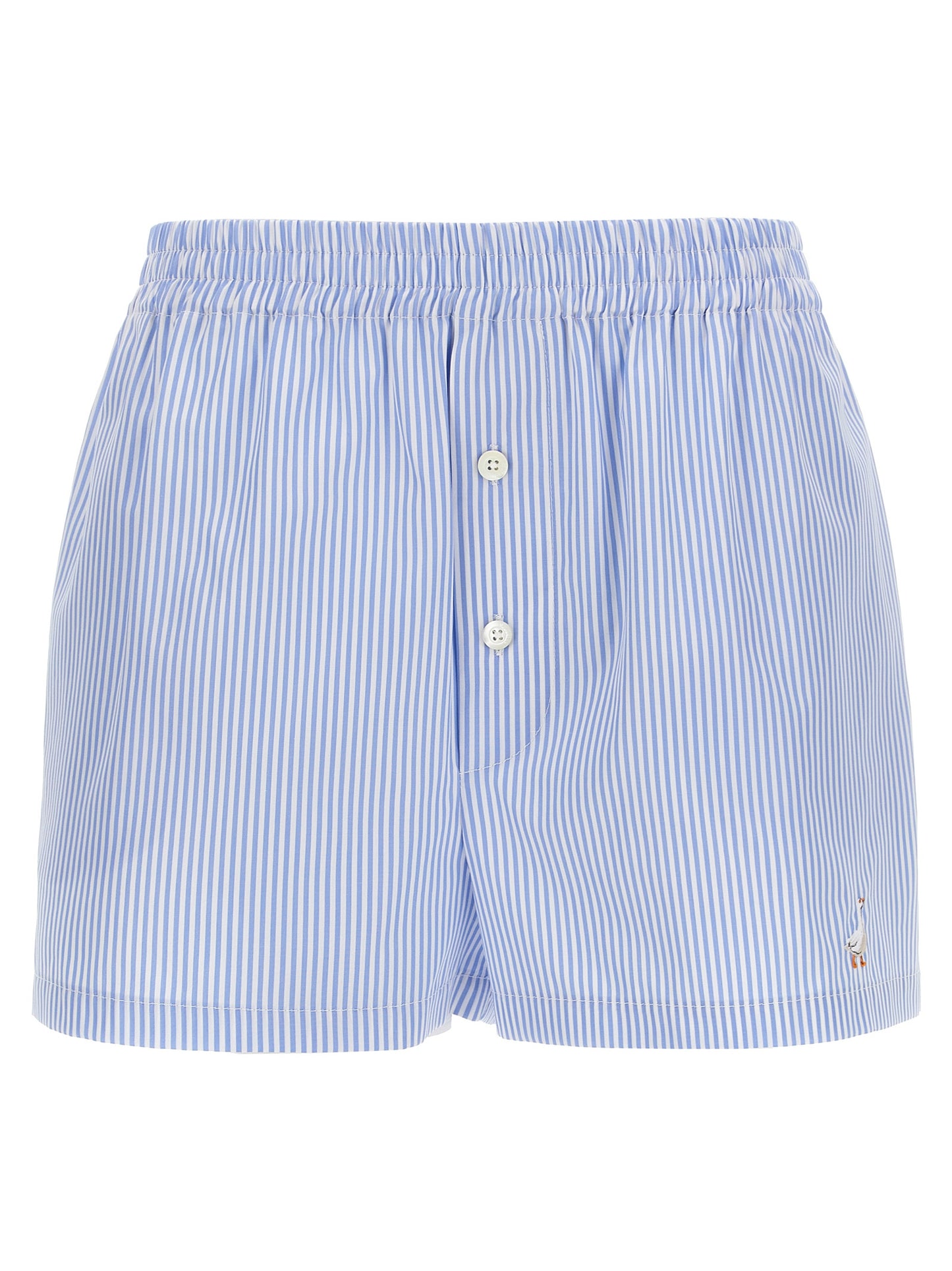 Moschino Women's Cotton Cargo Shorts - Light Blue Striped