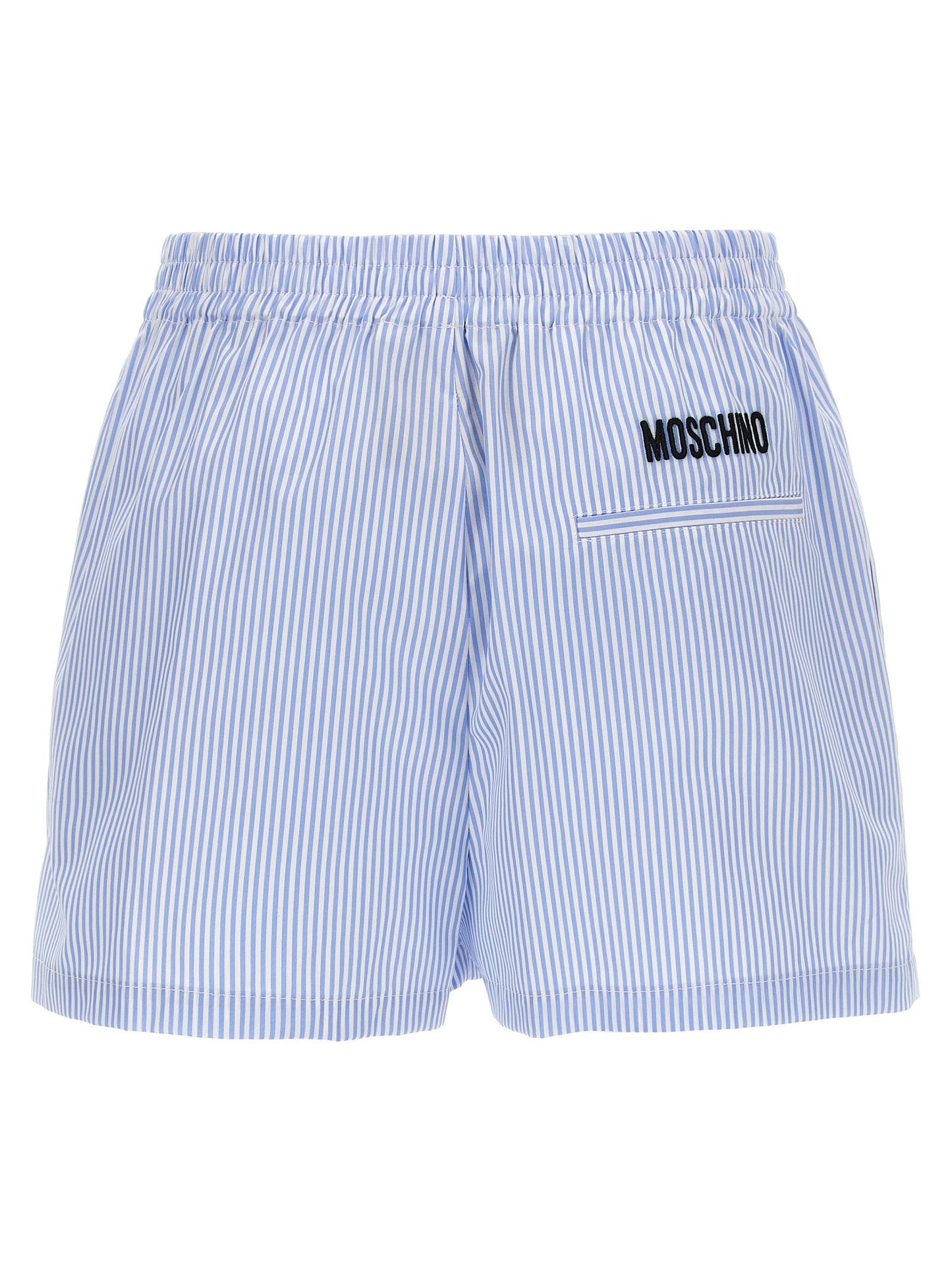 Moschino Women's Cotton Cargo Shorts - Light Blue Striped