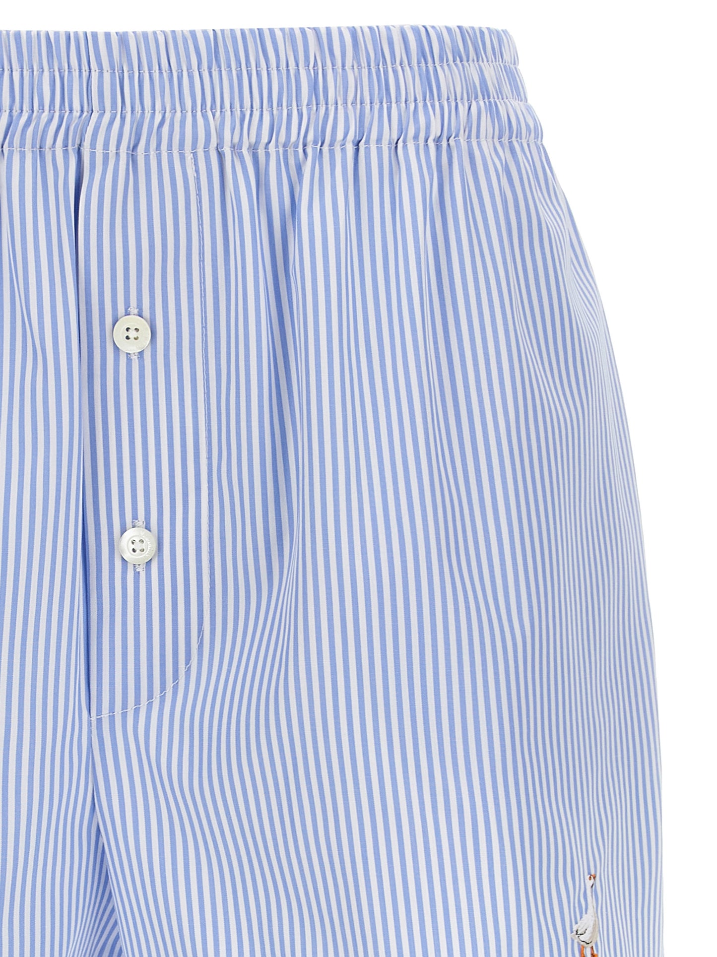 Moschino Women's Cotton Cargo Shorts - Light Blue Striped