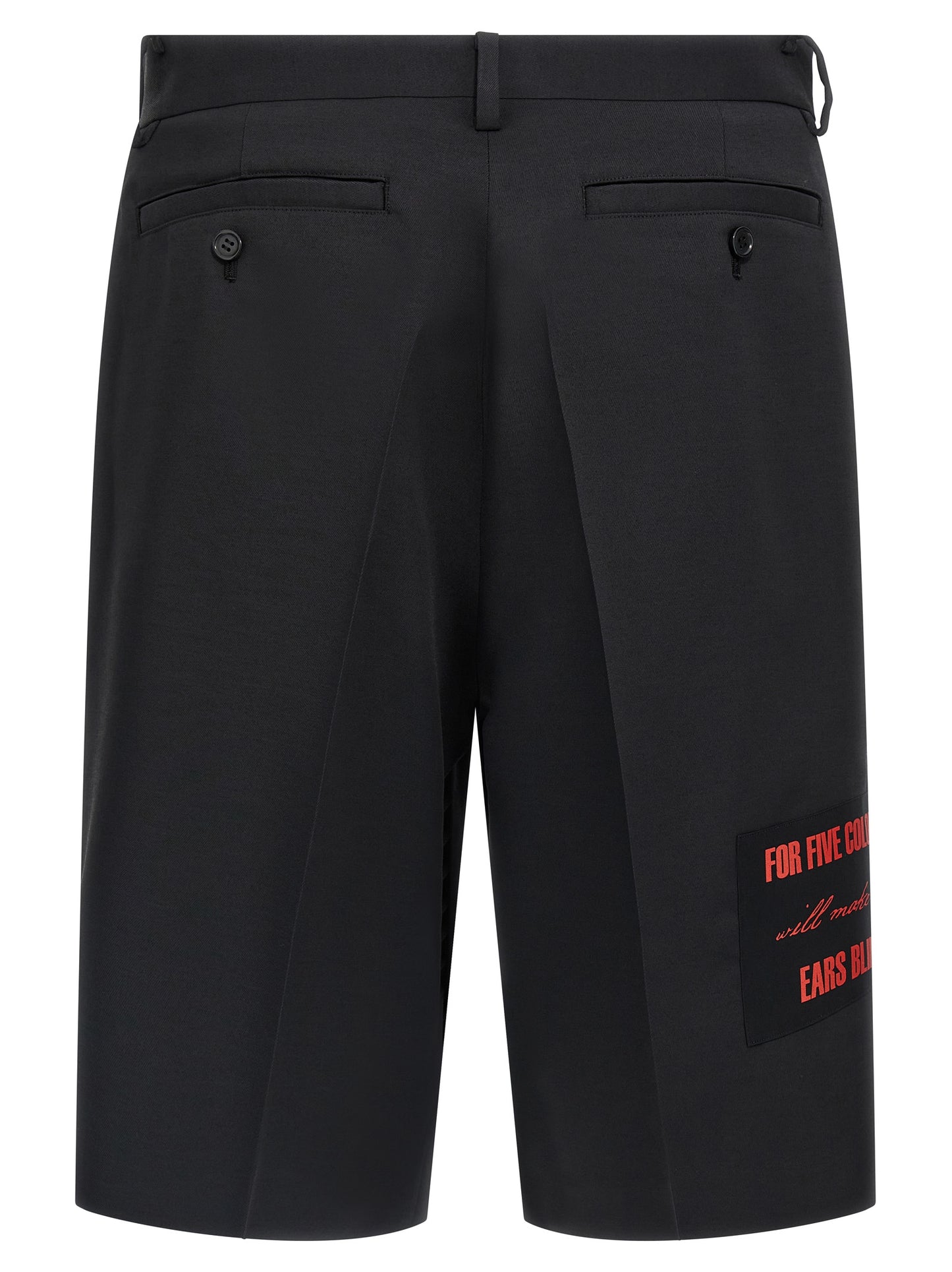 Bermuda Shorts by Undercover for men in wool & polyester black presents a contemporary silhouette, showcasing a contemporary with a refined short and elegant .