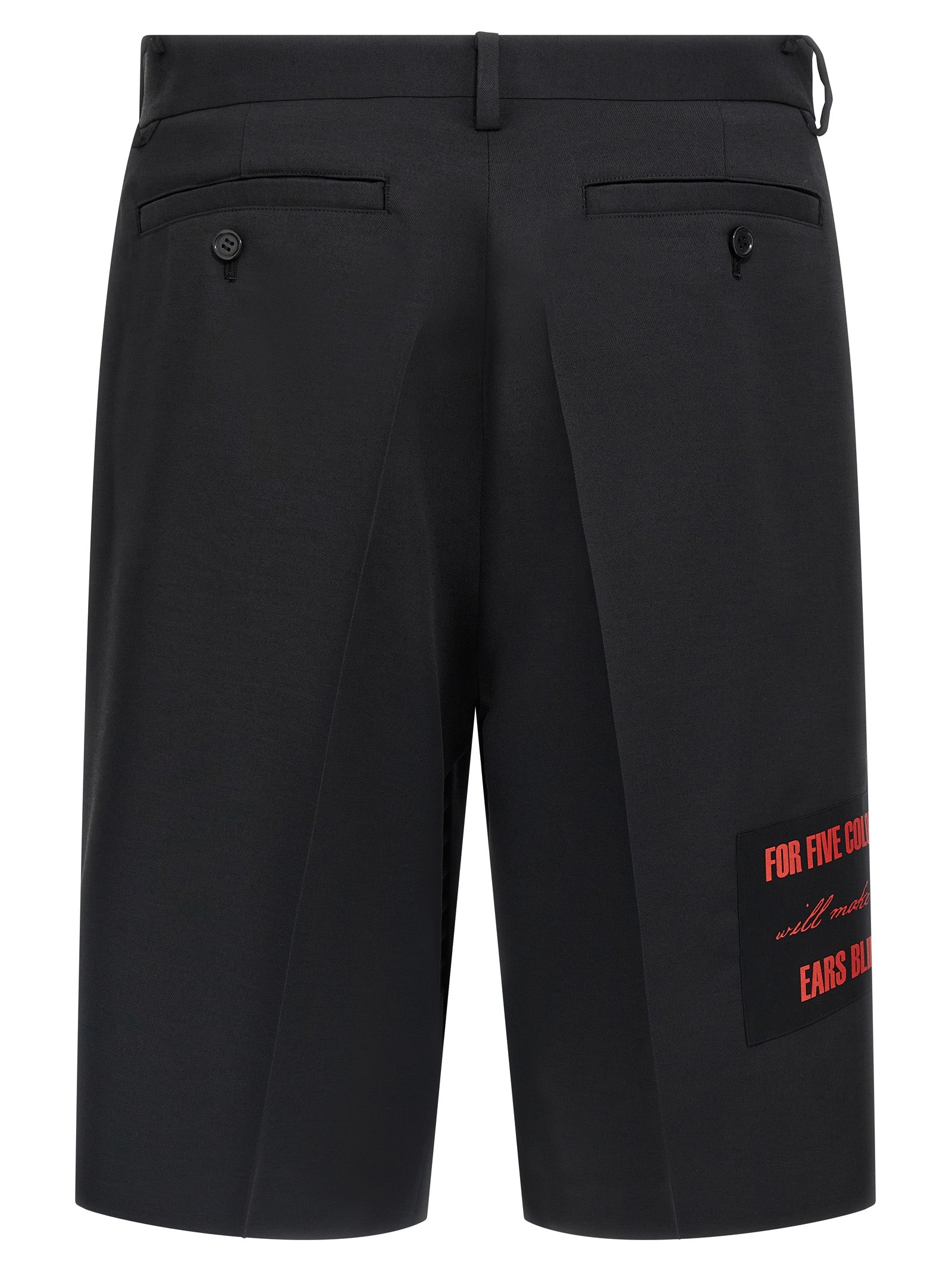 Bermuda Shorts by Undercover for men in wool & polyester black presents a contemporary silhouette, showcasing a contemporary with a refined short and elegant .