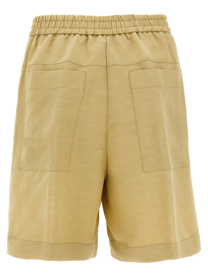 NUDE Women's Linen & Viscose Bermuda Shorts - Beige Nude