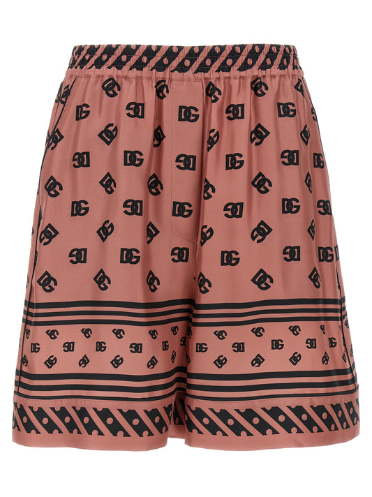Bermuda Shorts by Dolce & Gabbana for women in silk satin multicolor & pink features a eye catching and short with a eye catching .