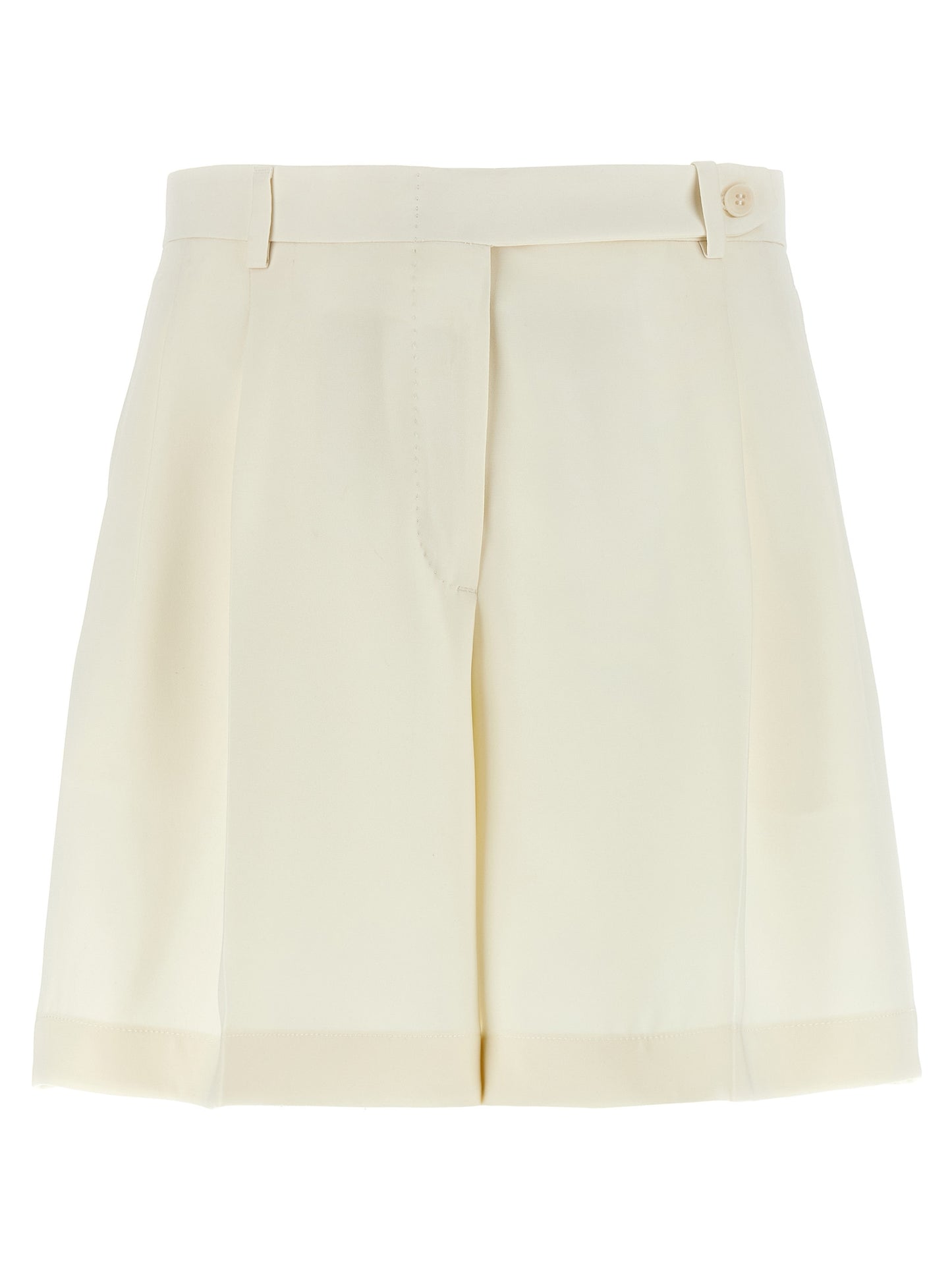 Bermuda Shorts by Brioni for women in silk white features an nuanced silhouette, showcasing a nuanced with a short cut and for a sophisticated, premium finish.