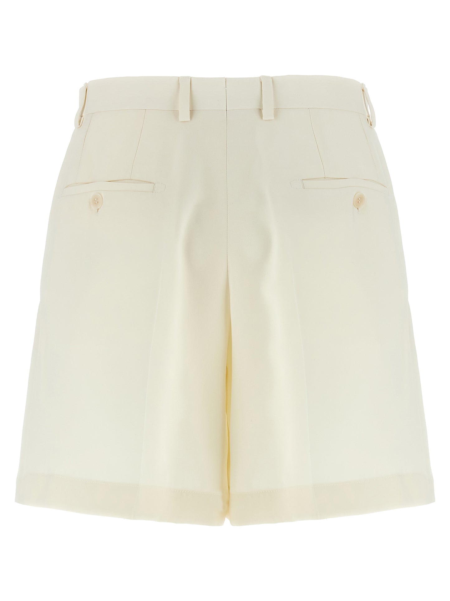 Bermuda Shorts by Brioni for women in silk white features an tailored silhouette, showcasing a tailored with a short and for a sophisticated look.