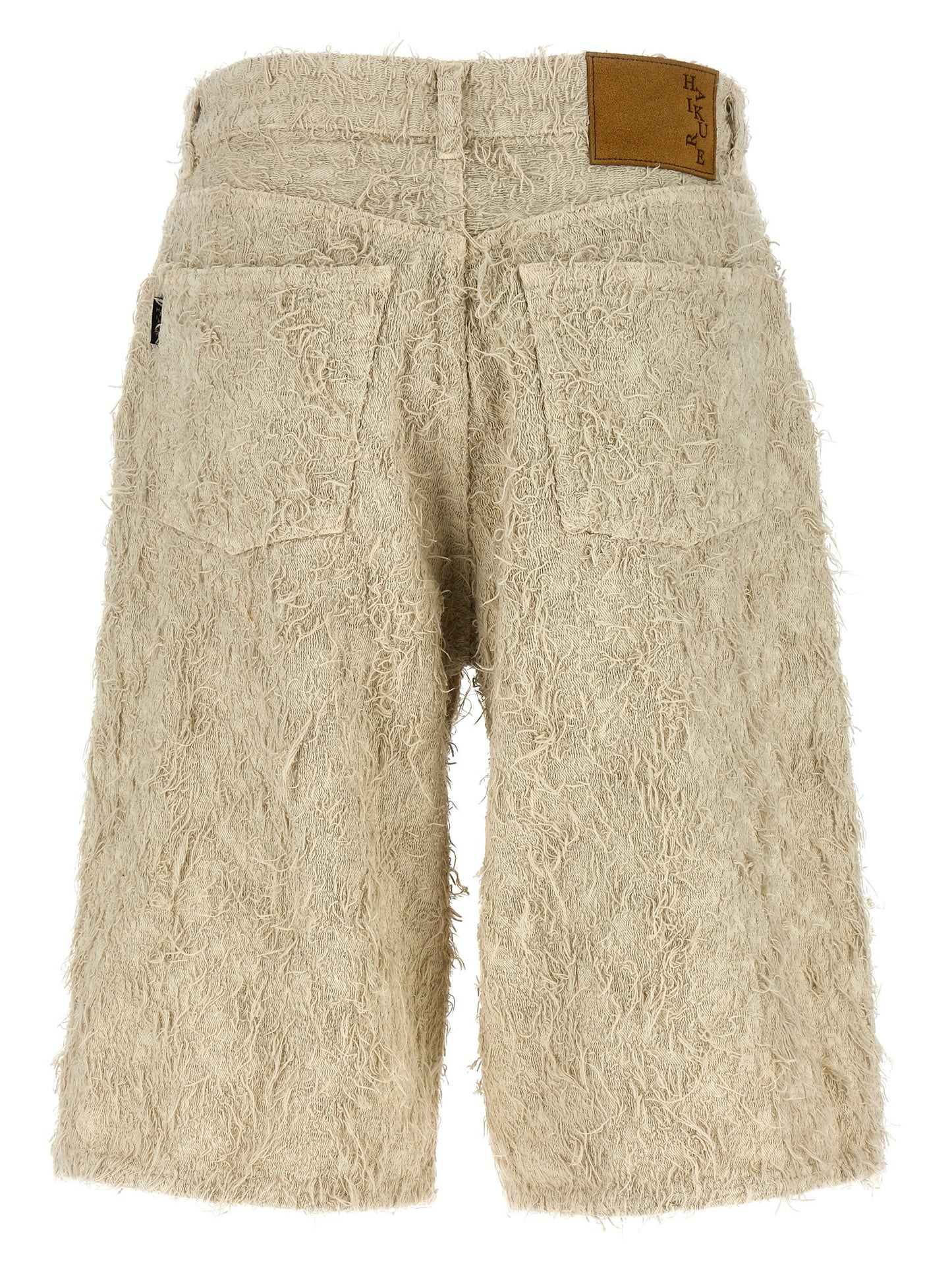 Denim Shorts by Haikure for women in denim cotton & fur beige features an unrivaled comfort relaxed-fit & wide and short with an unrivaled comfort .
