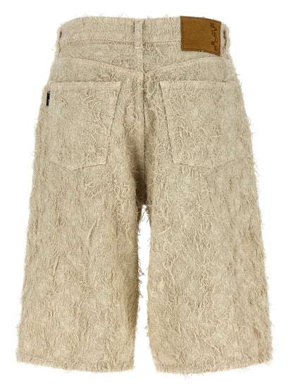 Denim Shorts by Haikure for women in denim cotton & fur beige features an unrivaled comfort relaxed-fit & wide and short with an unrivaled comfort .