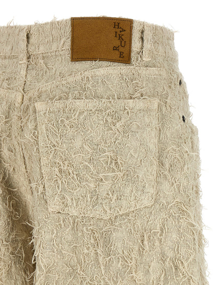 Denim Shorts by Haikure for women in denim cotton & fur beige features an stylish relaxed-fit & wide with a short and , showcasing an stylish silhouette for a premium, high-fashion look.