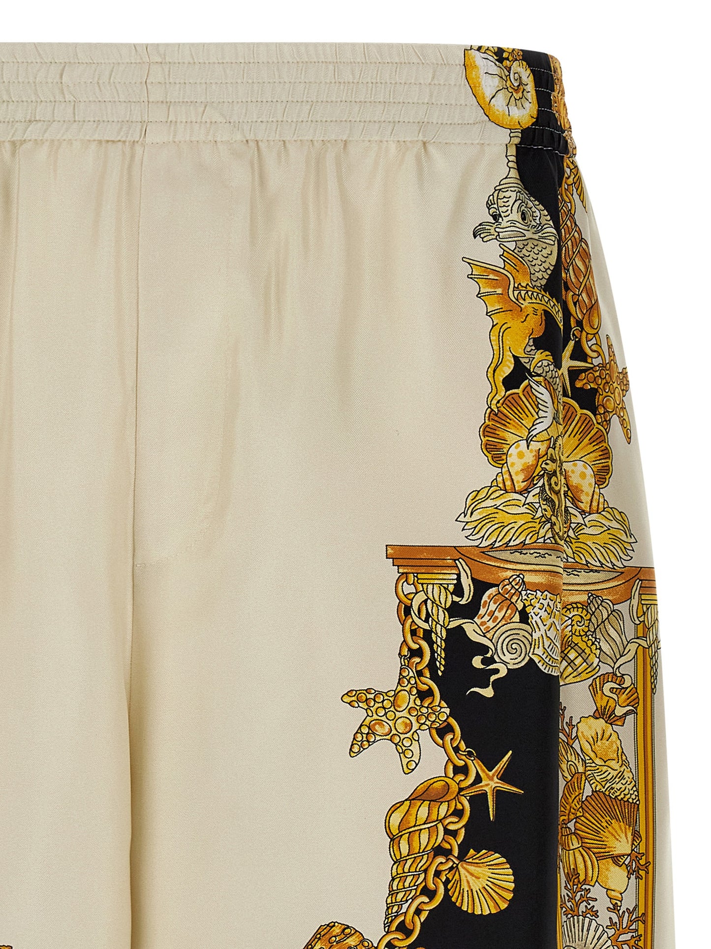 Bermuda Shorts by Versace for men in silk multicolor & print showcases a on trend silhouette, featuring a tailored wide with a classic short and sophisticated for a on trend finish.