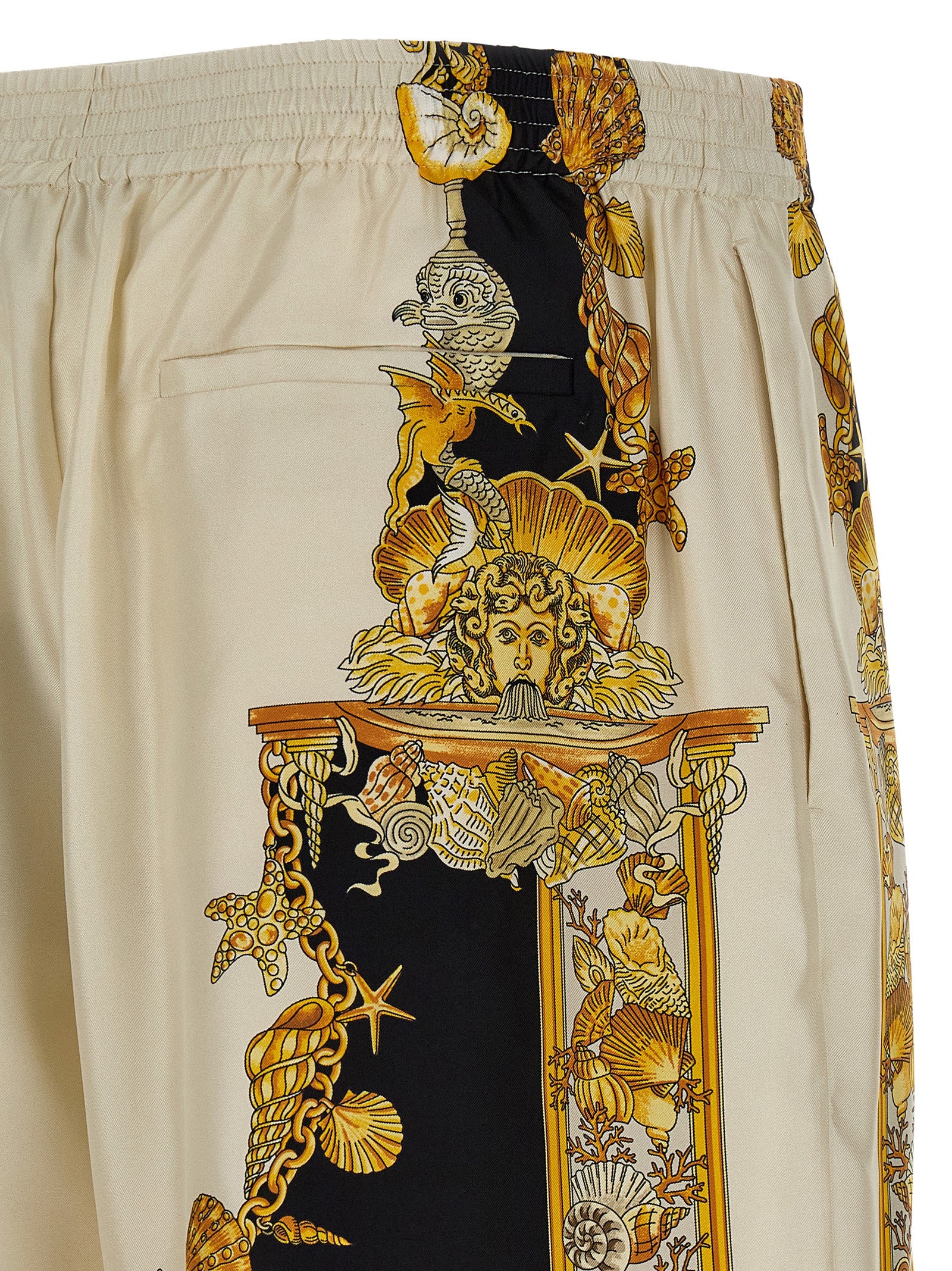 Bermuda Shorts by Versace for men in silk multicolor & print features a eye catching wide and short with a eye catching .