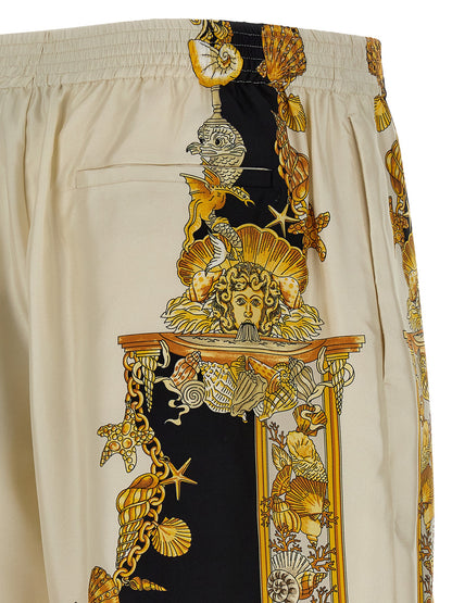 Bermuda Shorts by Versace for men in silk multicolor & print features a eye catching wide and short with a eye catching .