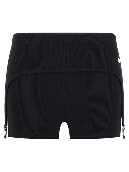Bermuda Shorts by Jean Paul Gaultier for women in cotton black features a sartorial silhouette, showcasing a sartorial and short with a sophisticated for a sartorial look.