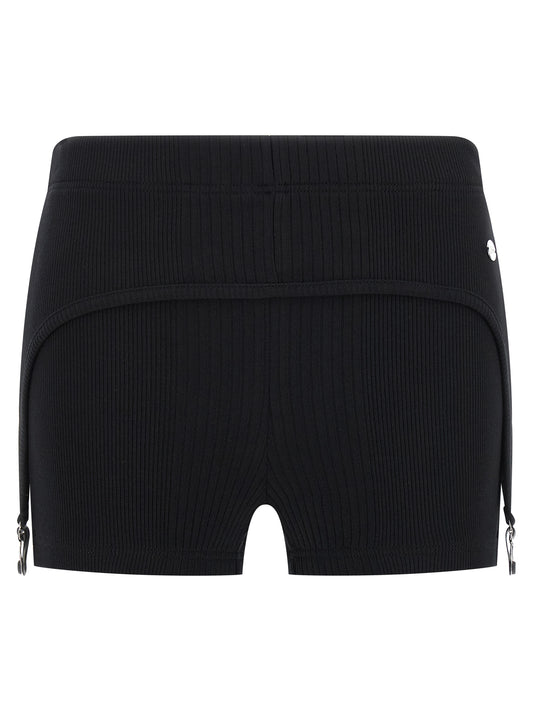 Bermuda Shorts by Jean Paul Gaultier for women in cotton black features a sartorial silhouette, showcasing a sartorial and short with a sophisticated for a sartorial look.
