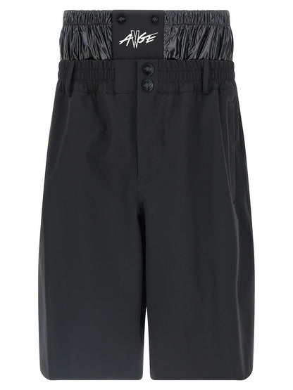 Bermuda Shorts by MONCLER GENIUS for men in nylon black & print presents a contemporary silhouette, showcasing a contemporary with a refined short and elegant .